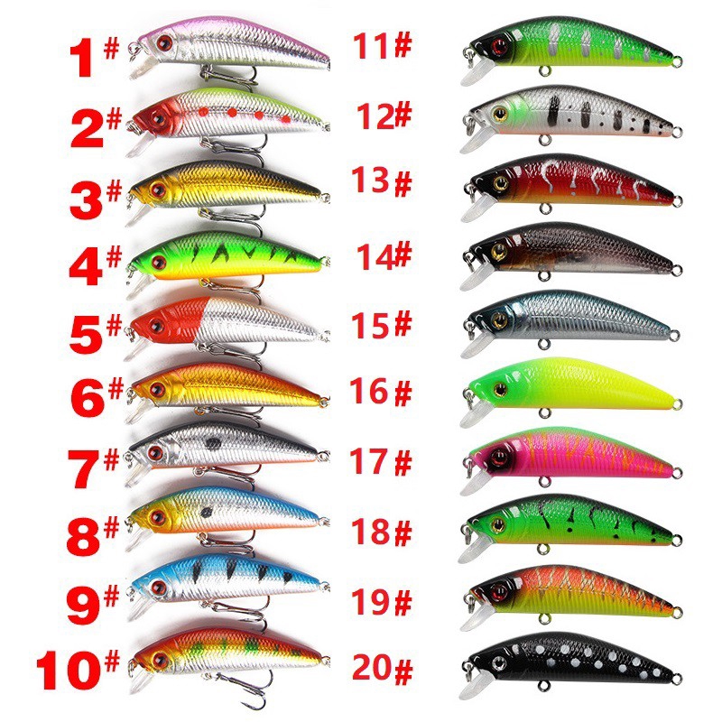 Shengyao 100Pcs Umpan Pancing Bentuk Ikan Kecil 7cm 8.1G Minnow Fishing Lure Bass Bait