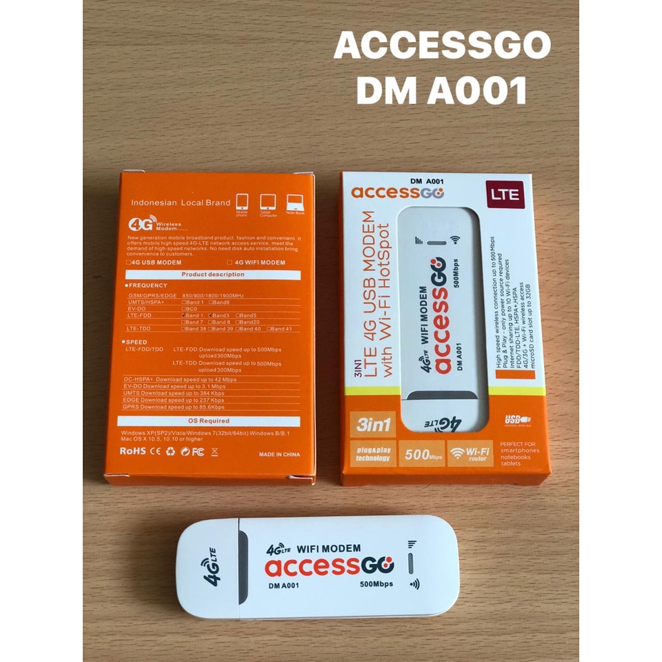 Modem WiFi Wingle USB AccessGo DM-A001 4G LTE 500Mbps UNLOCK ALL OPERATOR