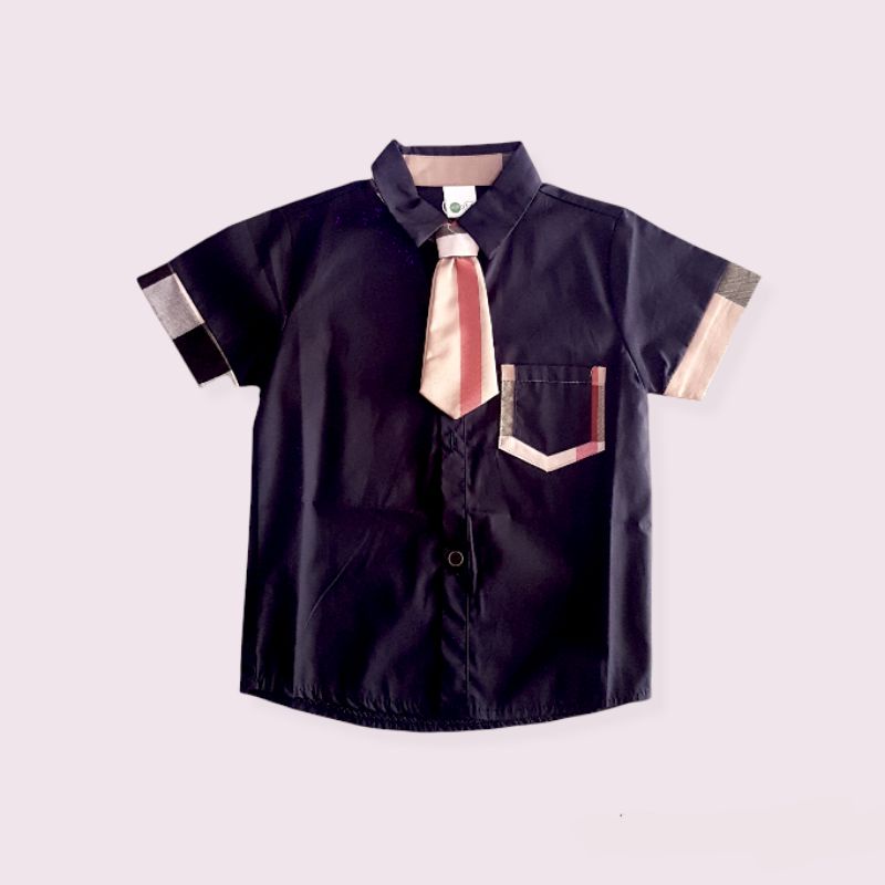 kemeja anak laki-laki biru dongker