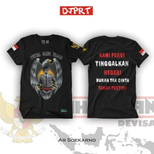 KAOS ANAK RANTAU AR SOEKARNO HITAM - KAOS DJEPRUT  ORIGINAL
