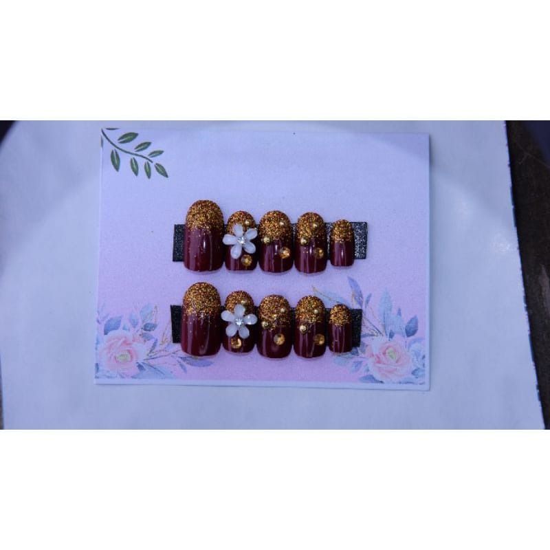 Kuku palsu FREE LEM /fake nails kuku 3d kuku wedding Kuku Palsu 3D Nail Art/ (31)