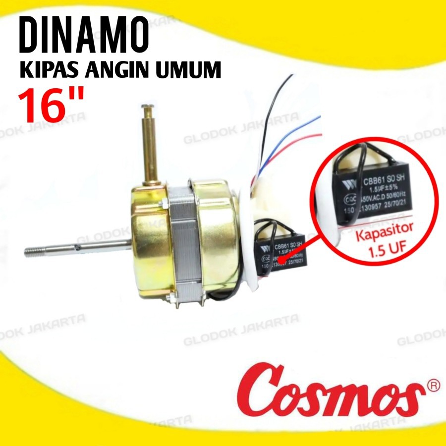 Motor Dinamo Kipas Angin 12 inch atau 16 inch Merk Cosmos, Sanken, KDK, dan Merk China Lainnya