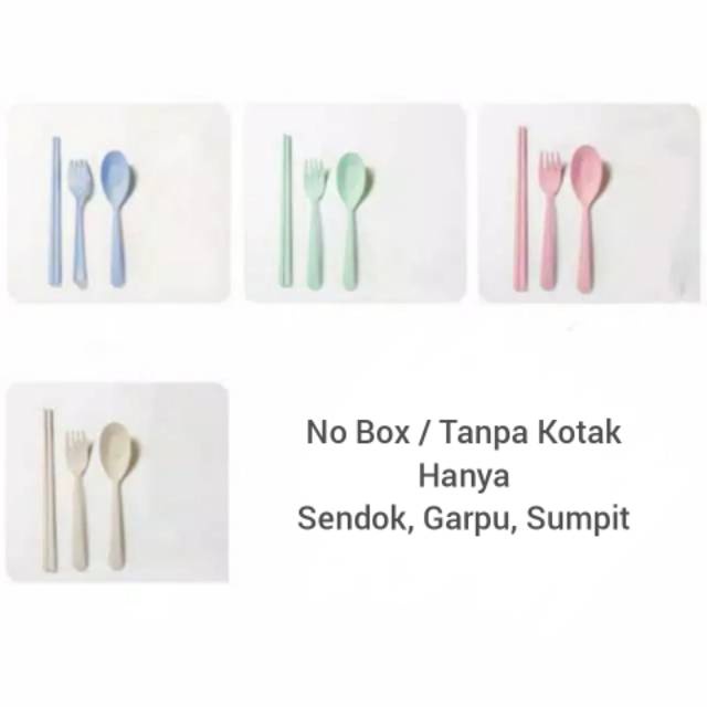 ( KJO ) Sendok Set Jerami Non Pack Sendok Makan sumpit Garpu Jerami