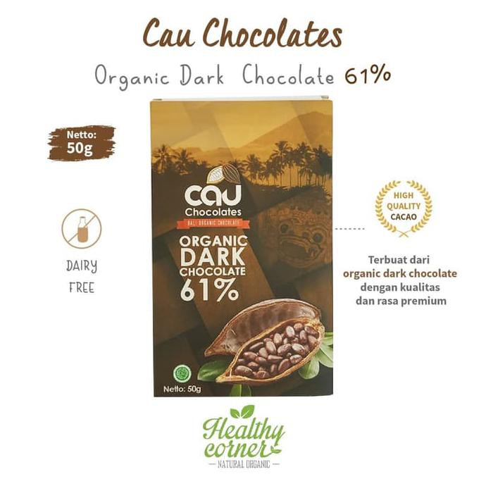 

Dark Chocolate Coklat 61% 50 gr - Cau Chocolates TERMURAH