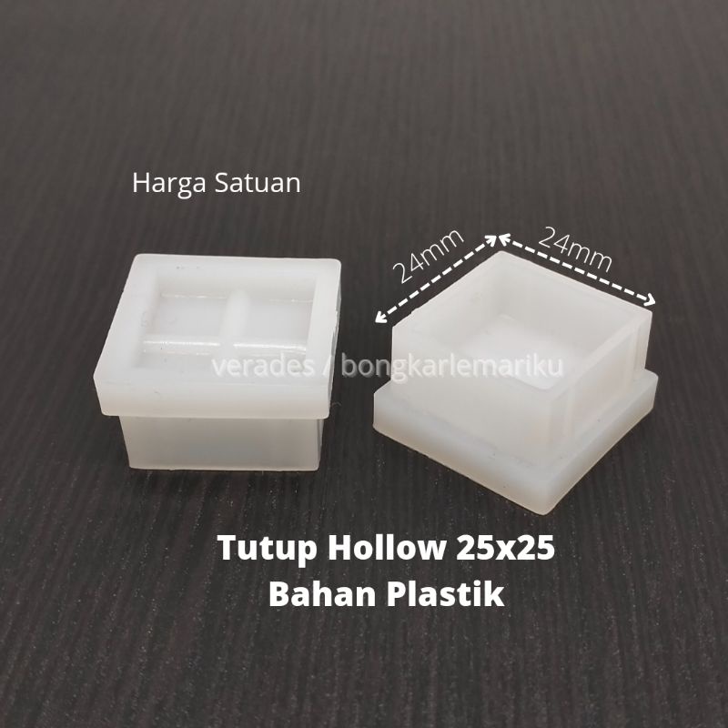 Tutup Hollow 25x25 Plastik Putih / Kaki Kursi Meja Holo