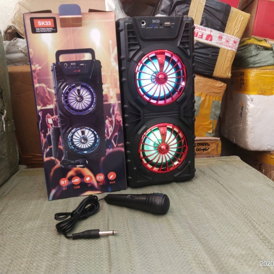 speaker sk33 karaoke bluetooth
