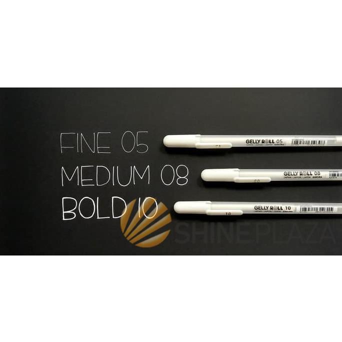 

[PROMO NTA36] Sakura Gelly Roll Classic White Gel Pen - Pulpen Gel Putih 0.5mm 0.8mm 1.0mm Ready