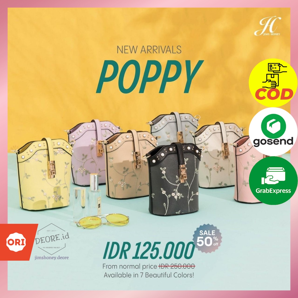 Jims Honey Poppy Bag Tas Selempang Mini Wanita Kecil Fashion Korea Casual Import Jimshoney