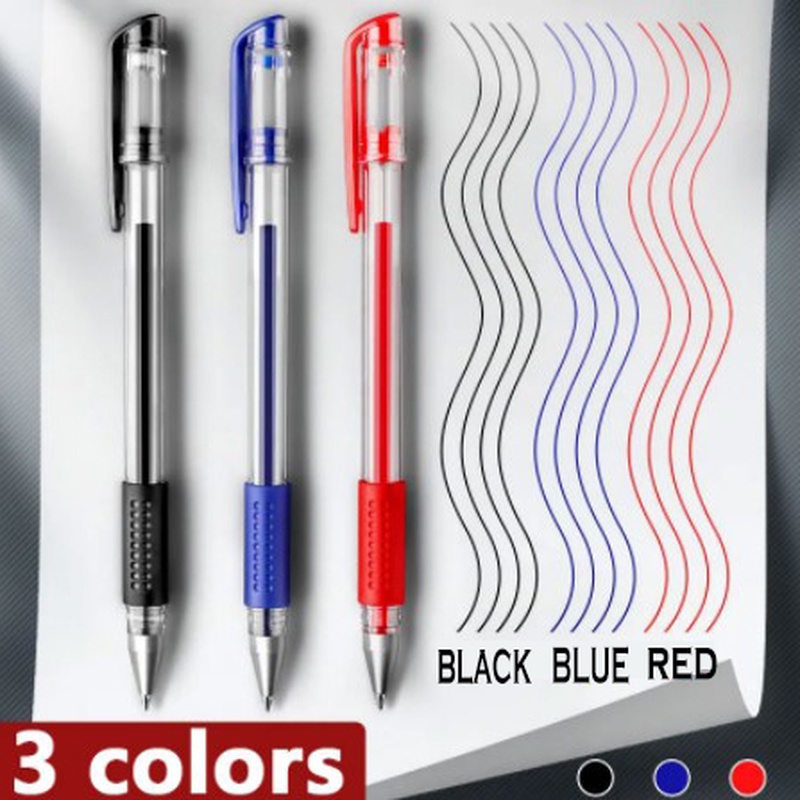 Pulpen Tinta Gel 0.5mm Warna Hitam / Biru / Merah Bisa Diganti Untuk Stationery Sekolah / Kantor