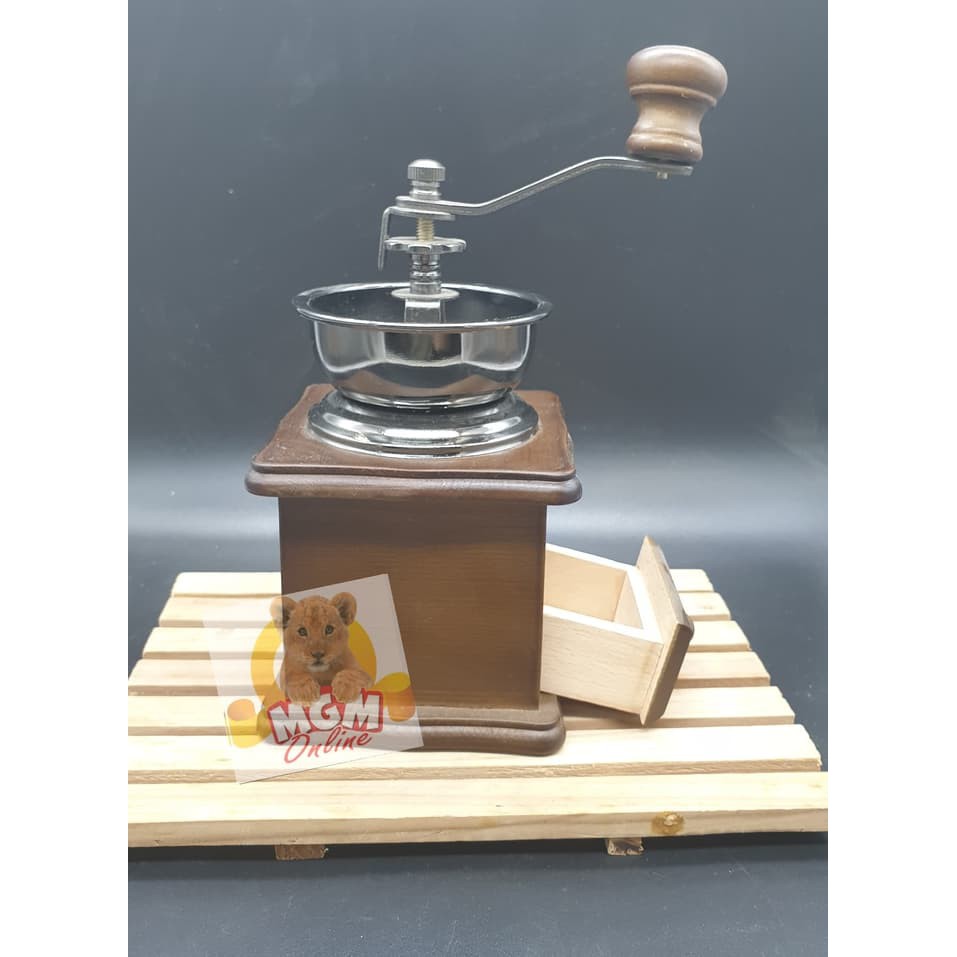 Gilingan Kopi manual / Manual Coffee Grinder Kayu Medium 10CMx10CM