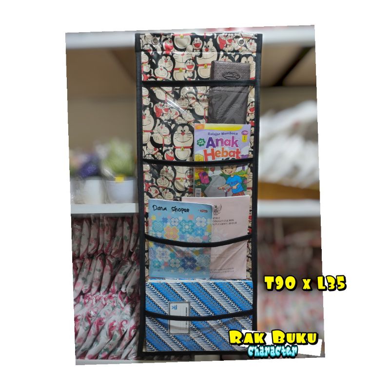 Rak buku gantung/Rak buku tahan air/Rak buku transparan motif