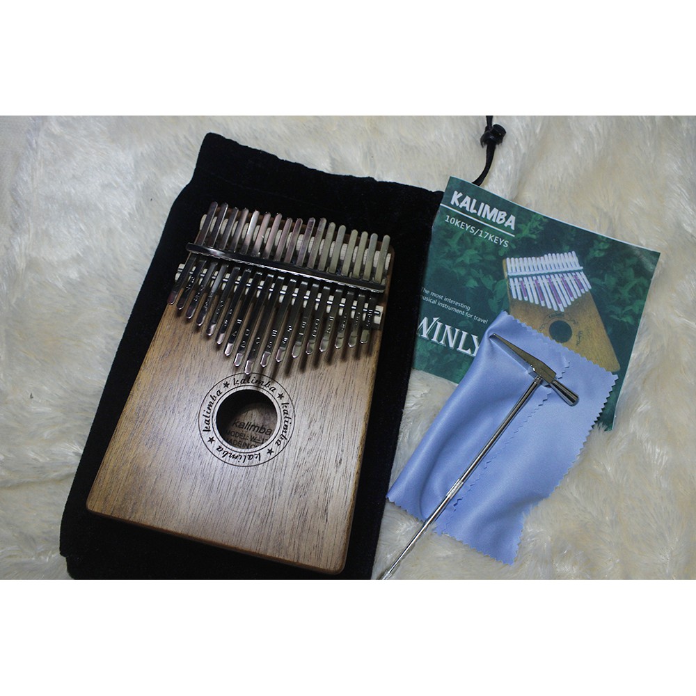 Kalimba 17 Key Fullset Bahan Mahogani