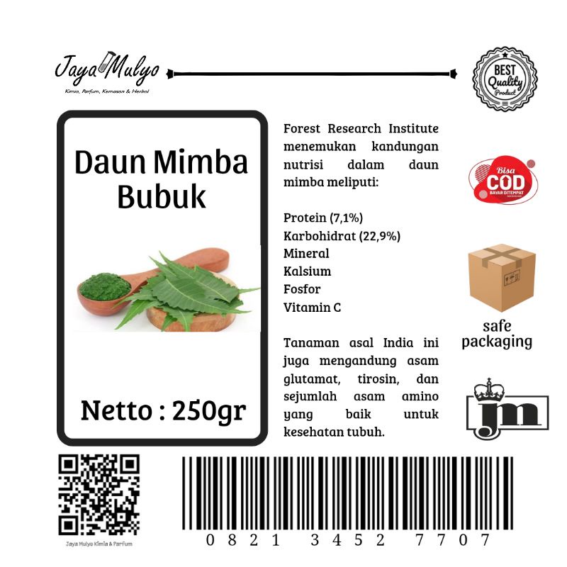 

Daun Mimba Bubuk (250gr)