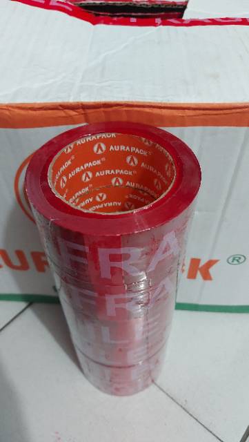 Lakban Fragile Merah Aurapack