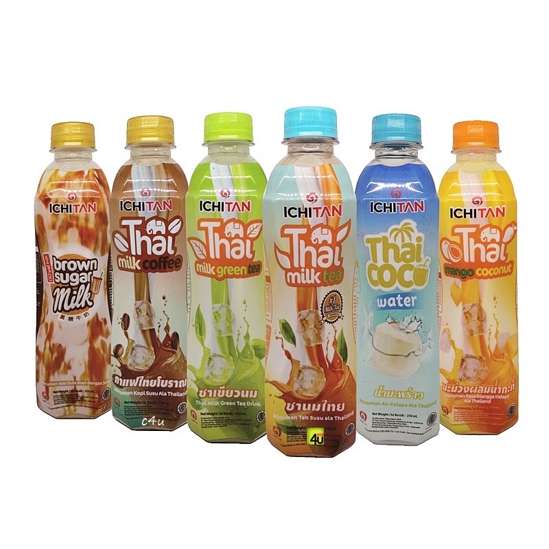 

Ichitan - THAI Milk , Brown Sugar , Milk Green Tea , Mango, Milk Coffe & Coconut Drink - 310ml