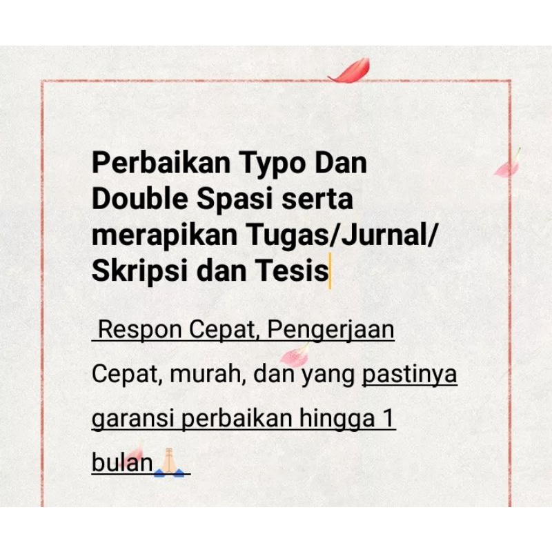

Perbaikan Typo, Double Spasi dan Merapikan