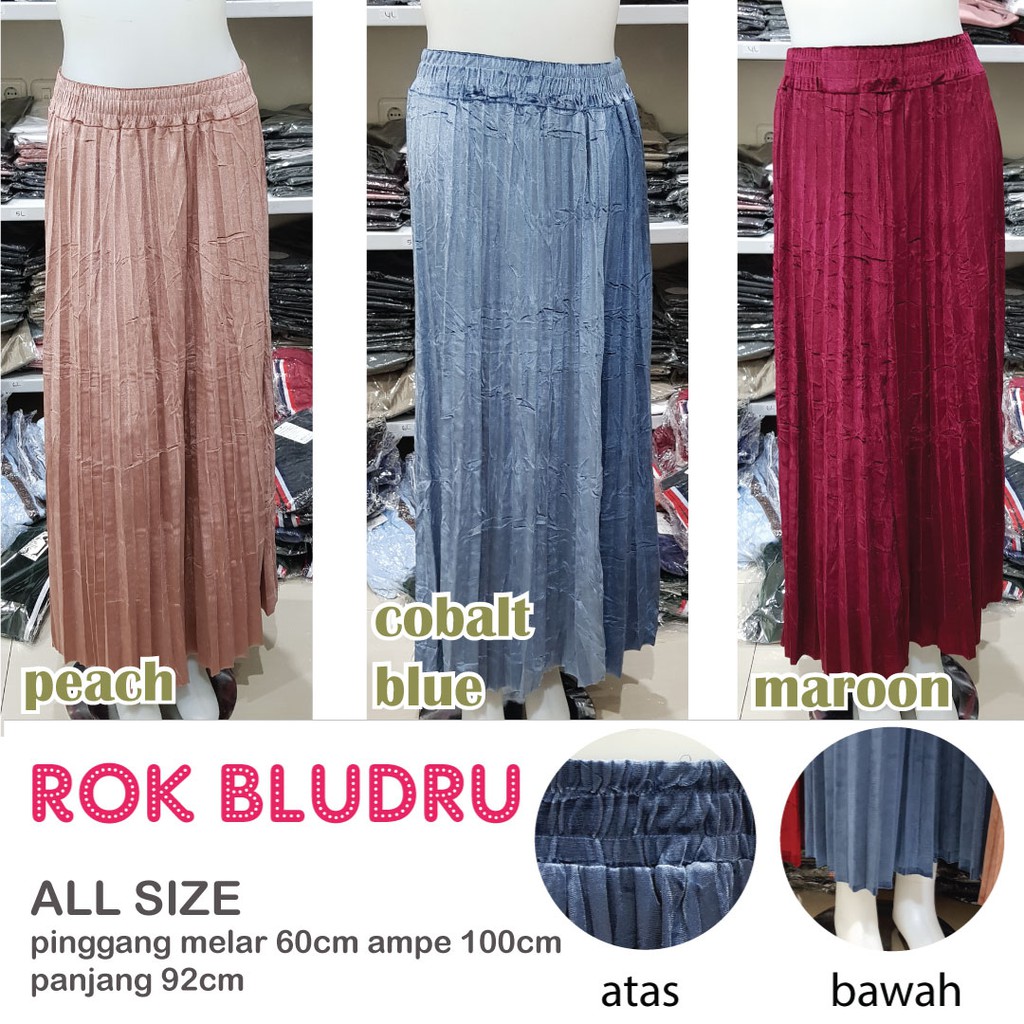 Rok Bludru Jumbo Wanita / Rok jumbo wanita / Rok velvet bludru / Rok plisket Jumbo wanita