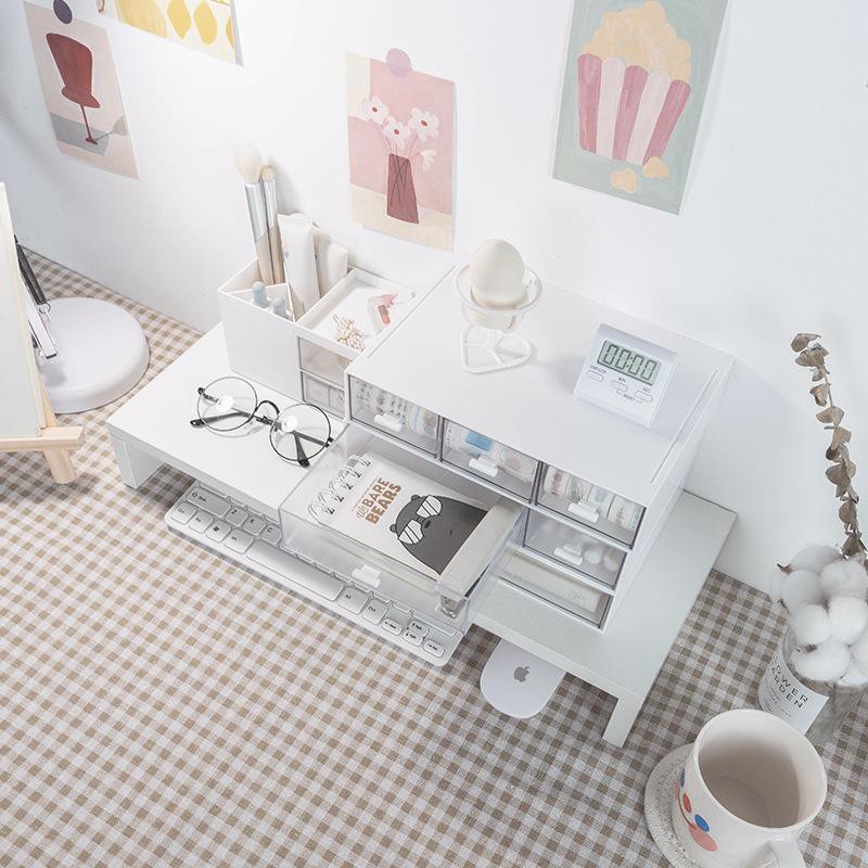 HJK [MILOLI] Mini Drawer Storage Box Aesthetic Style Korean Desk Laci Mini Putih Desktop Drawer -