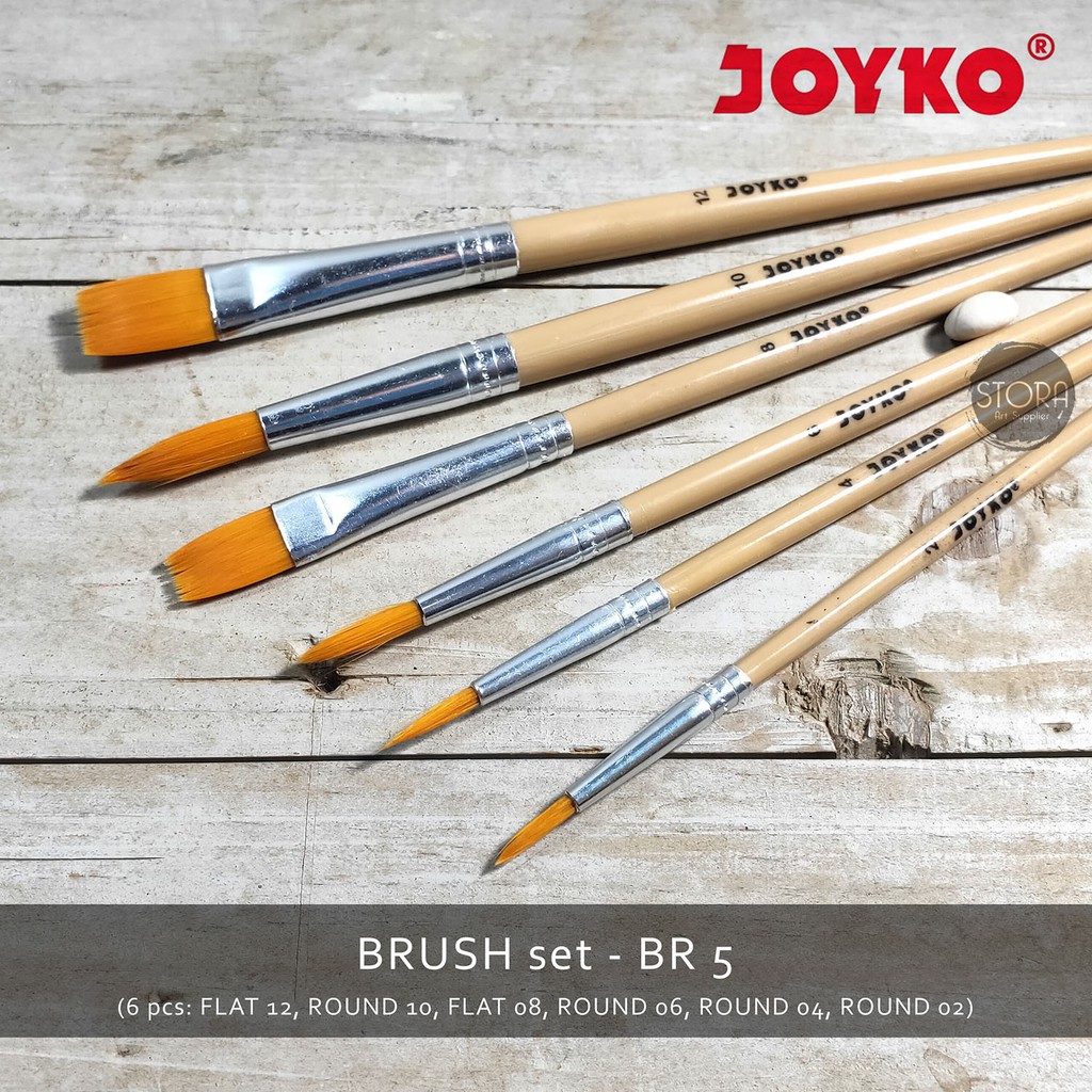 

Joyko Brush Set BR-5 Kuas Cat Air Minyak Lukis Acrylic Akrilik