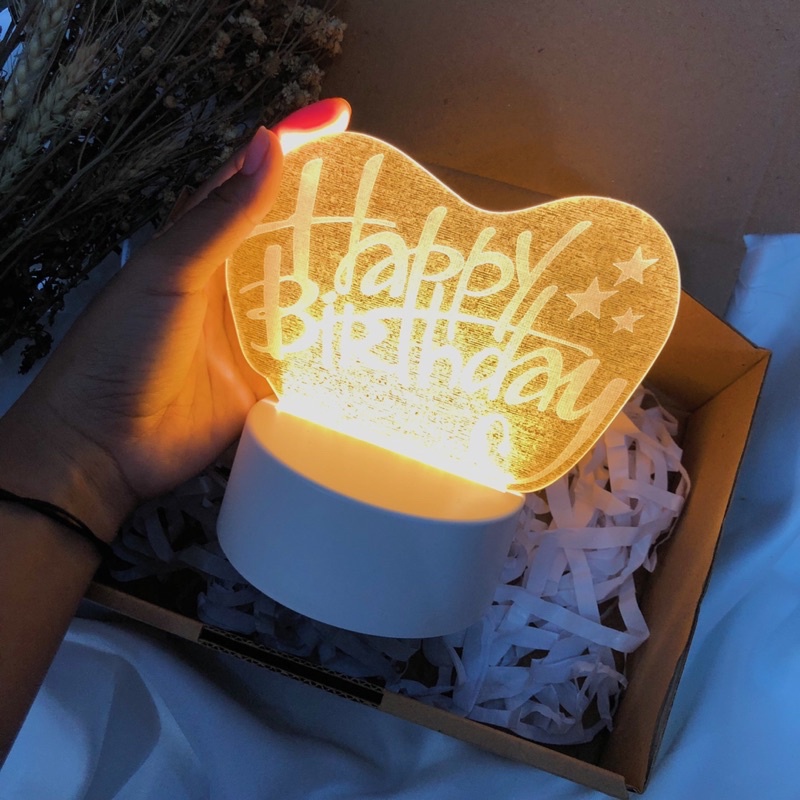 LAMPU TIDUR HAPPY BIRTHDAY UNTUK TAMBAHAN GIFTBOX