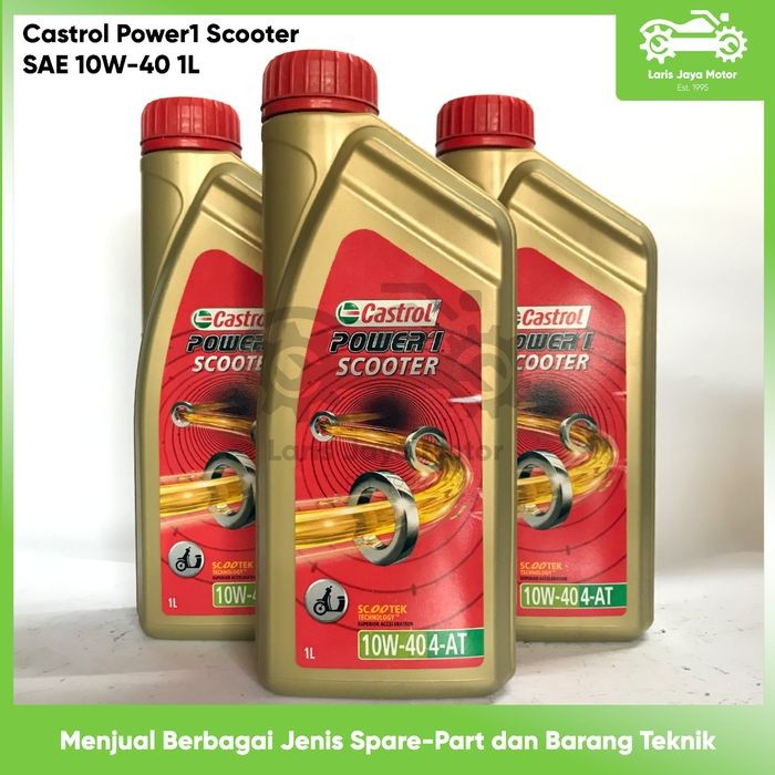 OLI CASTROL POWER1 SCOOTER 1L SAE 10W-40 OLI MESIN MOTOR MATIC ORIGINAL CASTROL OLI MESIN SEPEDA MOT