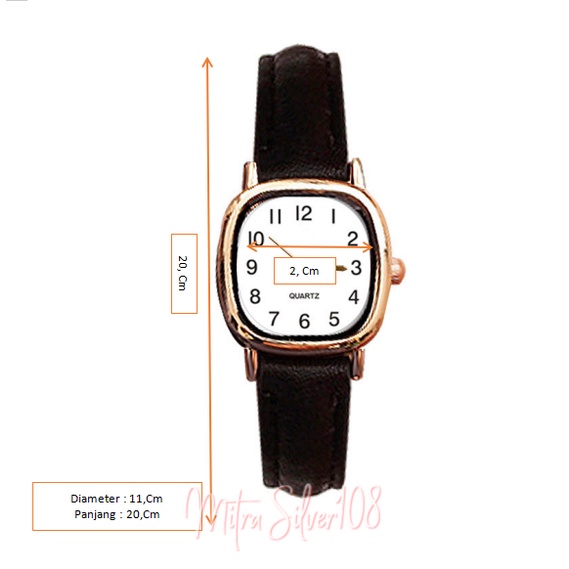 [MS108] JT 11 - Jam Tangan Quartz Strap PU Analog Casual Gaya Retro Untuk Wanita Watch Fashion Korean