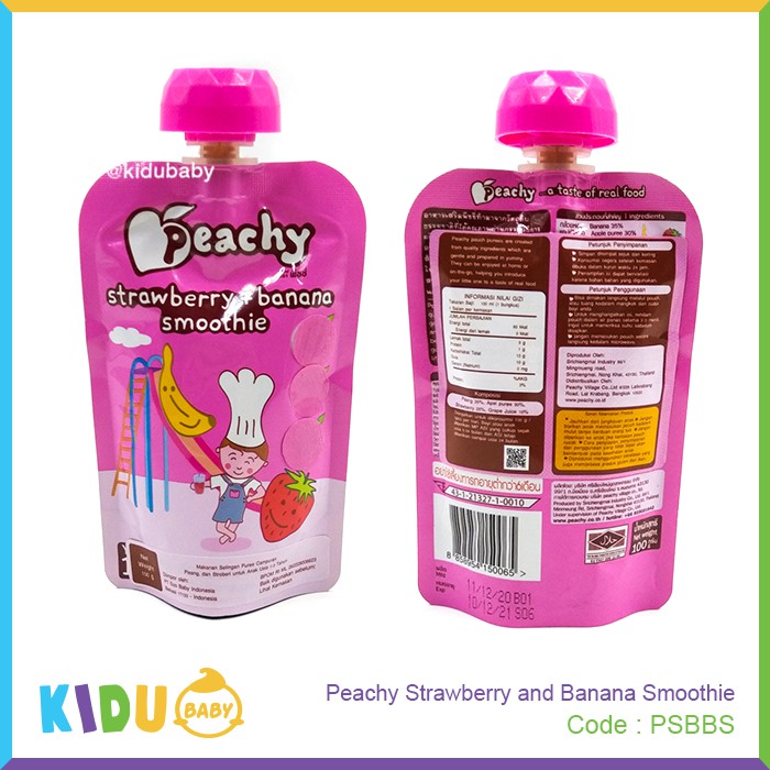 Peachy Puree dan Smoothie Snack Sehat Bayi / Cemilan Sehat Bayi &amp; Anak / Kidu Baby
