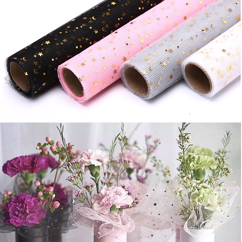 MoonLand FLOWER WRAPPING BOUQUET KERTAS BUNGA KOREAN FANCY POLINET GLITTER BUKET BUNGA FLORIST (KB47)