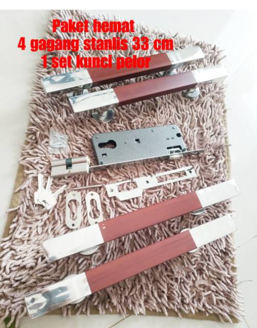 PAKET SUPER HEMAT KUNCI PINTU KUPU2 KUNCI PINTU LNGKP MINIMLIS 4 PCS PH UK 45CM+1 SET KUNCI PELOR