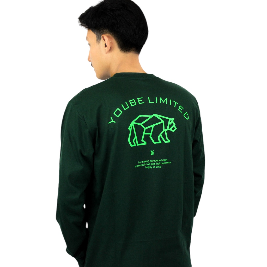 Rancis Jaya - Kaos Panjang Pria | Longsleeve Bear | Green Original | T-Shirt Pria | Kaos pria | BEAR Green