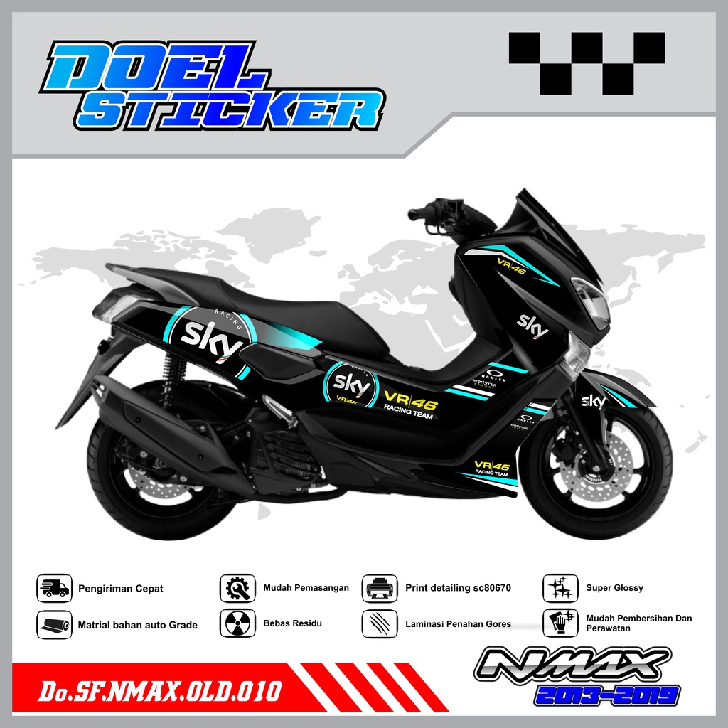 STICKER STRIPING NMAX OLD - STICKER STRIPING LIST VARIASI HOLOGRAM , CROME YAMAHA NMAX OLD DOEL 010