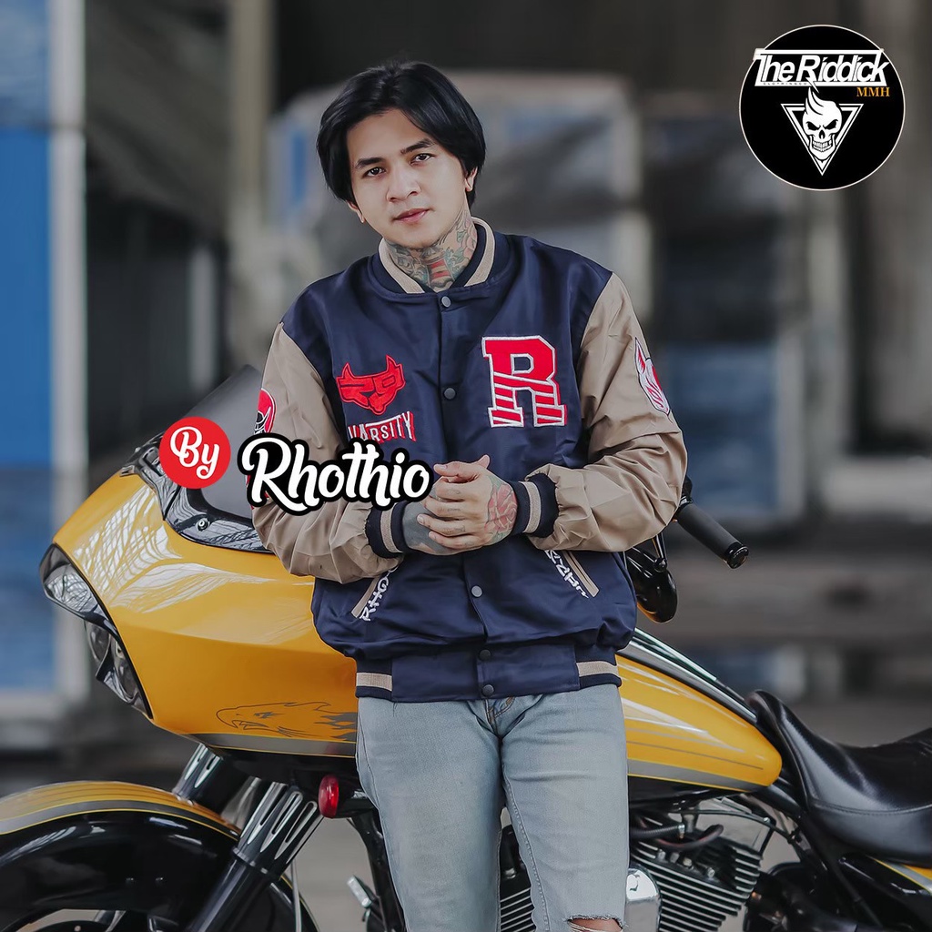 Varsity Rhothio Full Bordir | Jaket Bomber Varsity Jacket Vintage Baseball Oversize Jumbo Original The Riddick