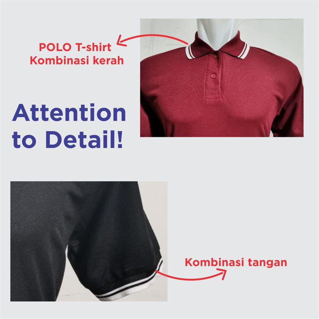 Kaospolos - Kaos Kerah Polo Shirt Pria Kerah Stripe / Kaos Pria Polos Seragam Lengan Pendek