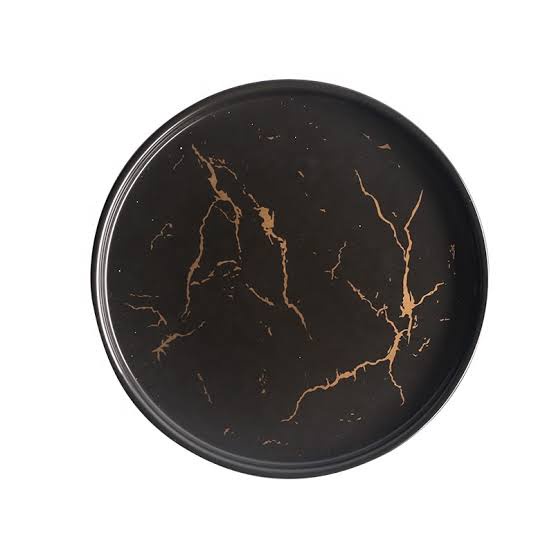 Piring  Marmer Hitam 10inch