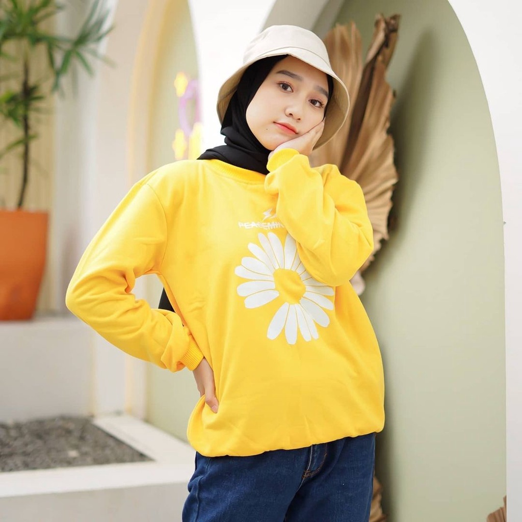 ONE DAISY BIG SUN FLOWER CRAWNECK // SWEATER WANITA TRENDY #OD