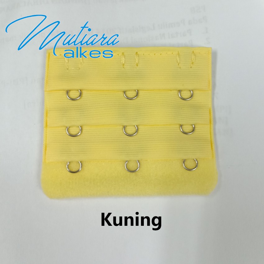 Pengait Bra Extension / Penyambung tali BH 3 kait / Sambungan Bra Save-Kuning