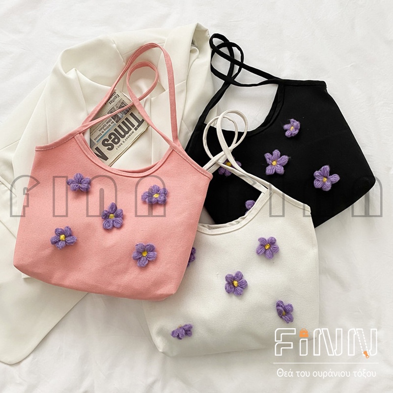 Totebag Canvas Daisy Wanita Musim Panas Gaya Korea Fashion Import/Tas/Tas Selempang