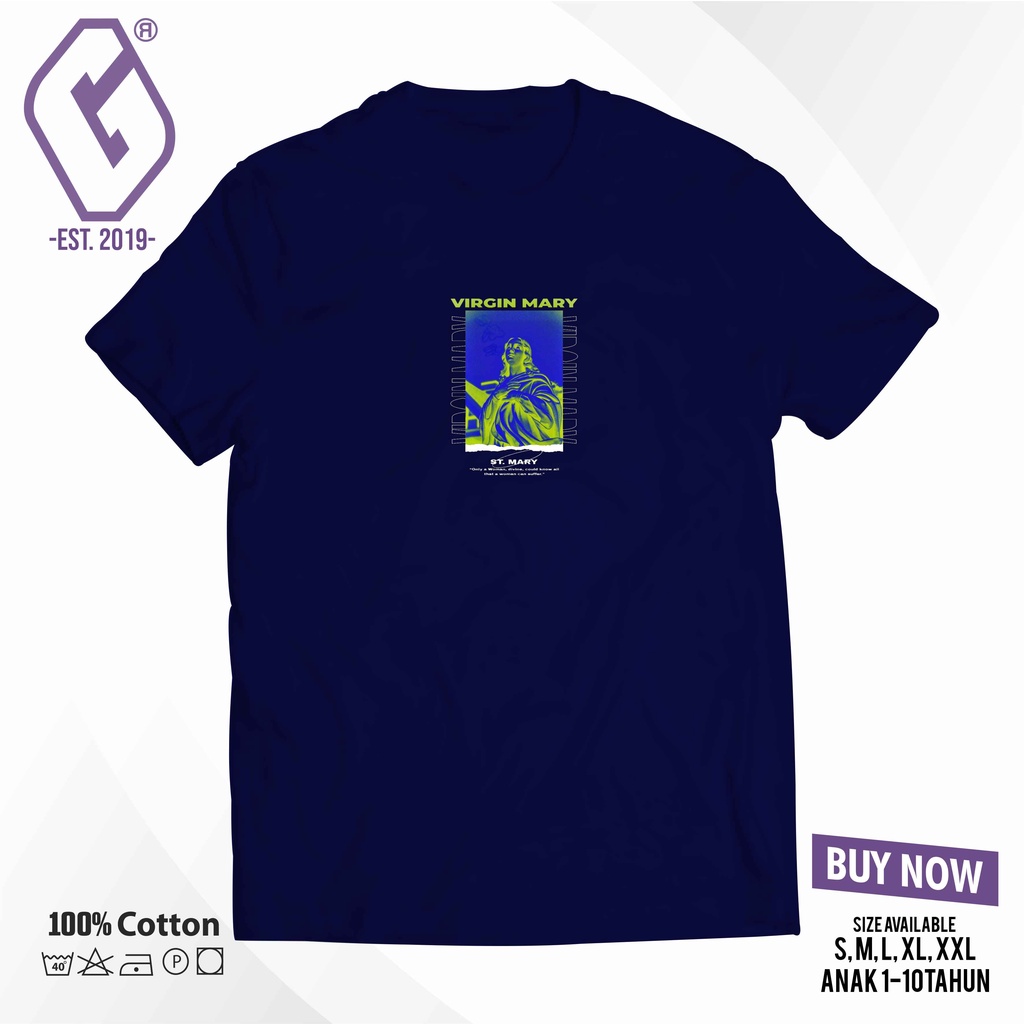 kaos distro virgin mary / baju virgin mary premium