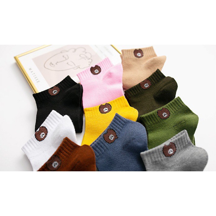 AliMaMa - KAOS KAKI BEAR - Kaus Kaki Perempuan Laki Laki Unisex Mata Kaki Ankle Sock Socks Murah Medan-RANDOM / ACAK