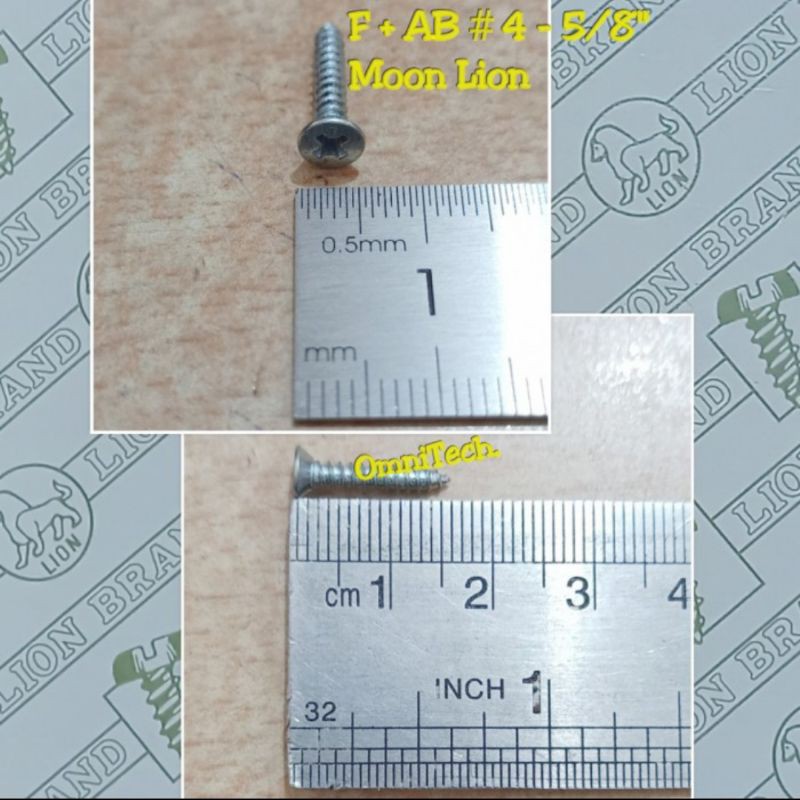 10 Pcs Sekrup Tapping Fab Fh Kepala Rata (+) Moon Lion 4x5/8 4 X 5/8