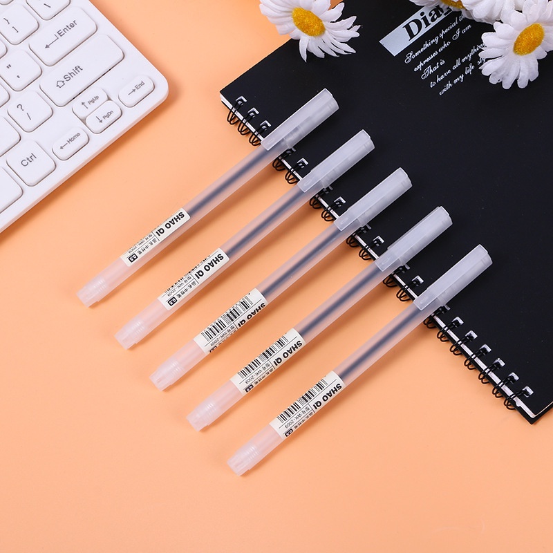 [Grosir] Double-ended Oil-based Marker 0.5mm Black Ink Morandi Series Bullet Head Press Gel Pen Refill