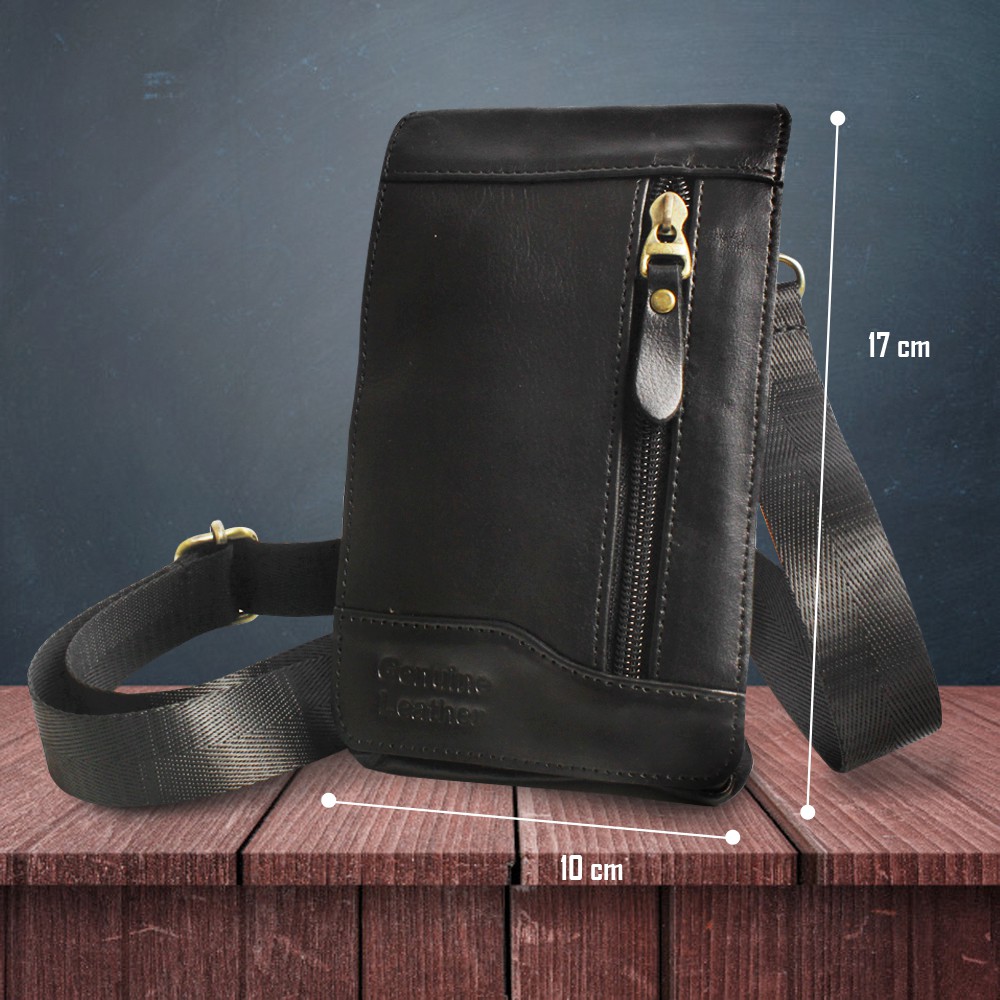 WAISTBAG KULIT TAS MULTIFUNGSI FOR 3 SMARTPHONE 3 FUNGSI PEMAKAIAN BERBEDA BAHAN SAPI ASLI  P021K