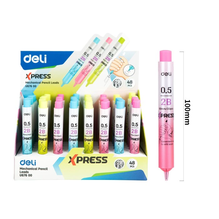 

TULIS-ALAT- DELI ISI PENSIL MEKANIK / MECHANICAL PENCIL LEAD - 2B 0.5MM EU67600 - 1 PCS -ALAT-TULIS.