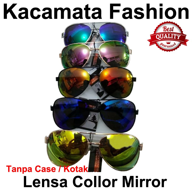 Kacamat Hitam Kacamata Fashion Aviator Sunglasses Kacamata Pria Wanita Kaca mata Anti UV