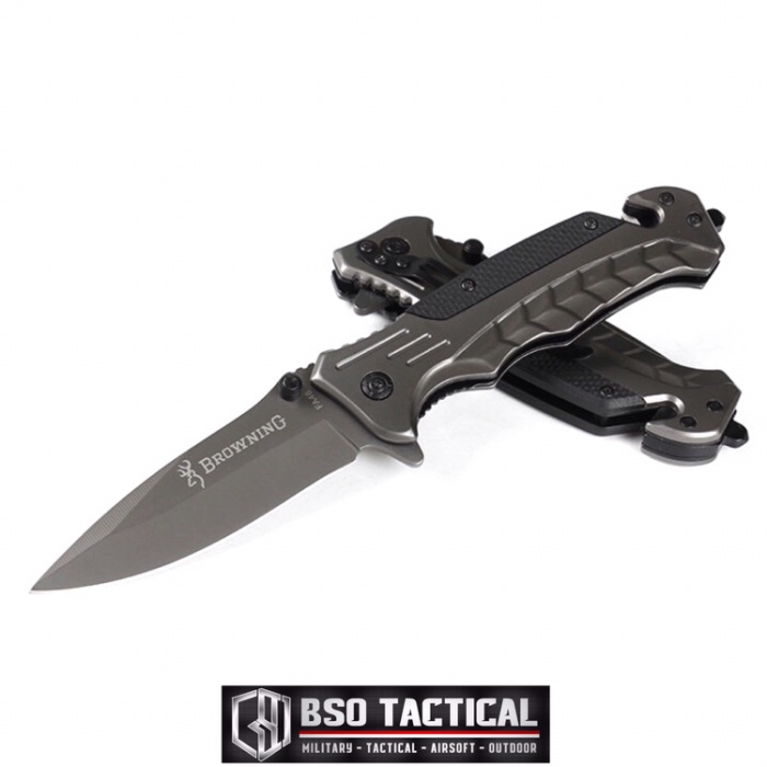 Alan - Pisau Lipat Tactical Browning FA46 Titanium Outdoor Hunting Knife EDC
