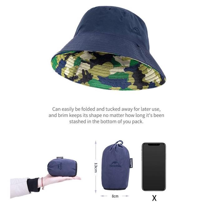 Topi Rimba Naturehike Nh18H008-T - Anti Uv Outdoor Bucket Hat Mancing