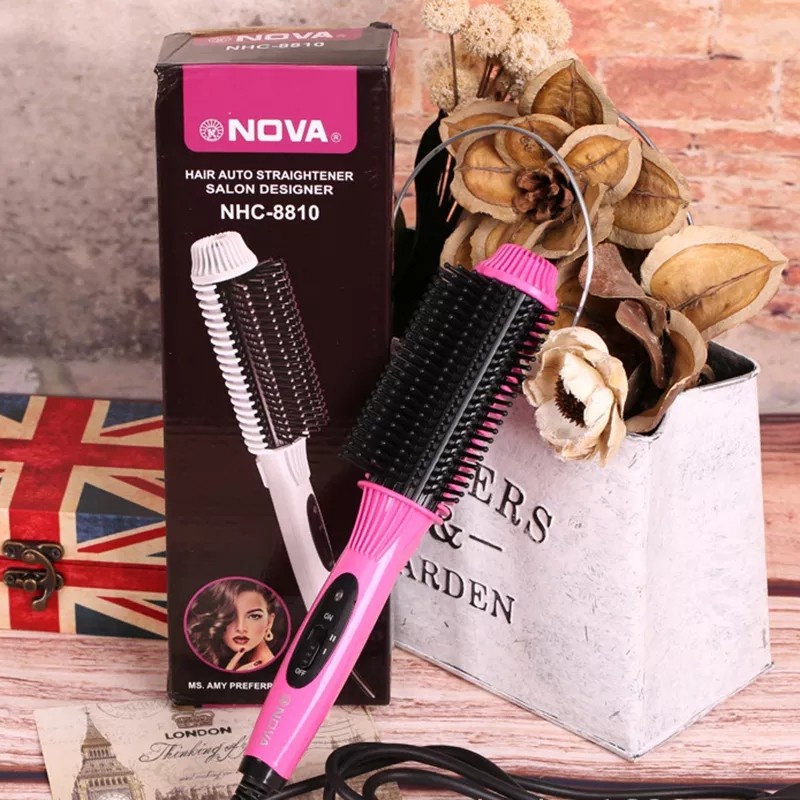 Nova Catok Sisir Pelurus Rambut Catokan Rambut 2 in 1 Blow Mini Catokan