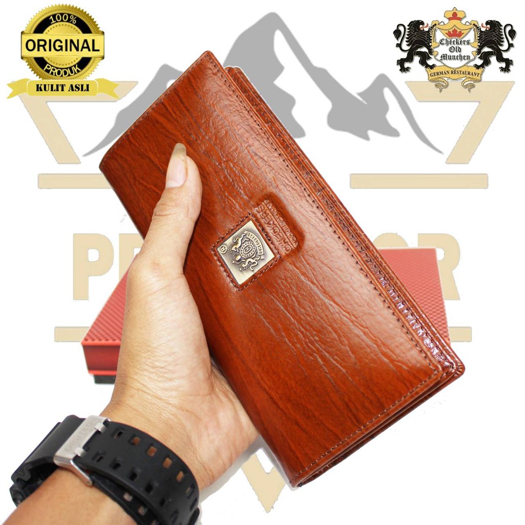 DOMPET PANJANG Classic Leather Checkers Wallet PRIA WANITA COWOK CEWEK