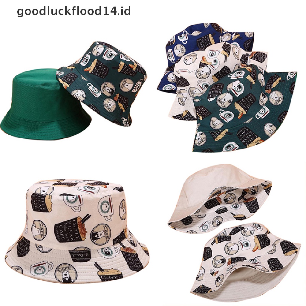 [OOID] 2019 Double Side Printed Animal Bucket Hat Fisherman Outdoor Travel Sun Cap New ID