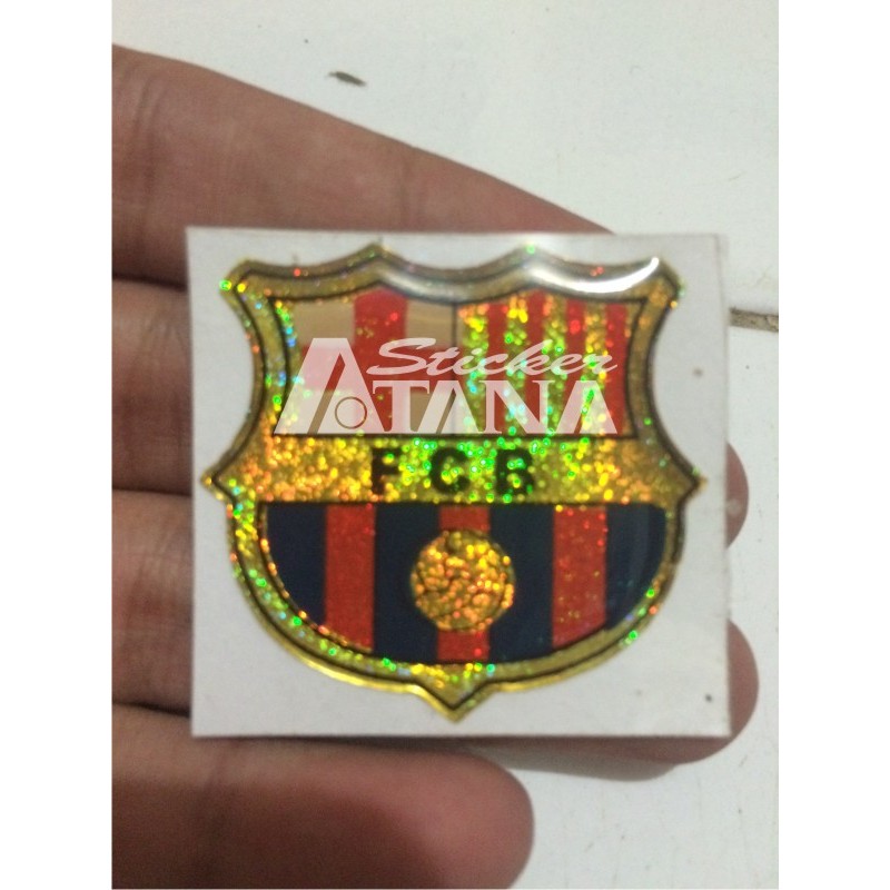 Sticker Cutting Timbul / Emblem Barcelona Kecil Glossy